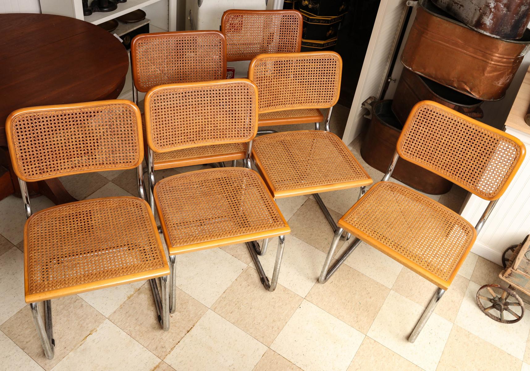 SIX CESCA STYLE CHAIRS AFTER MARCEL BREUER