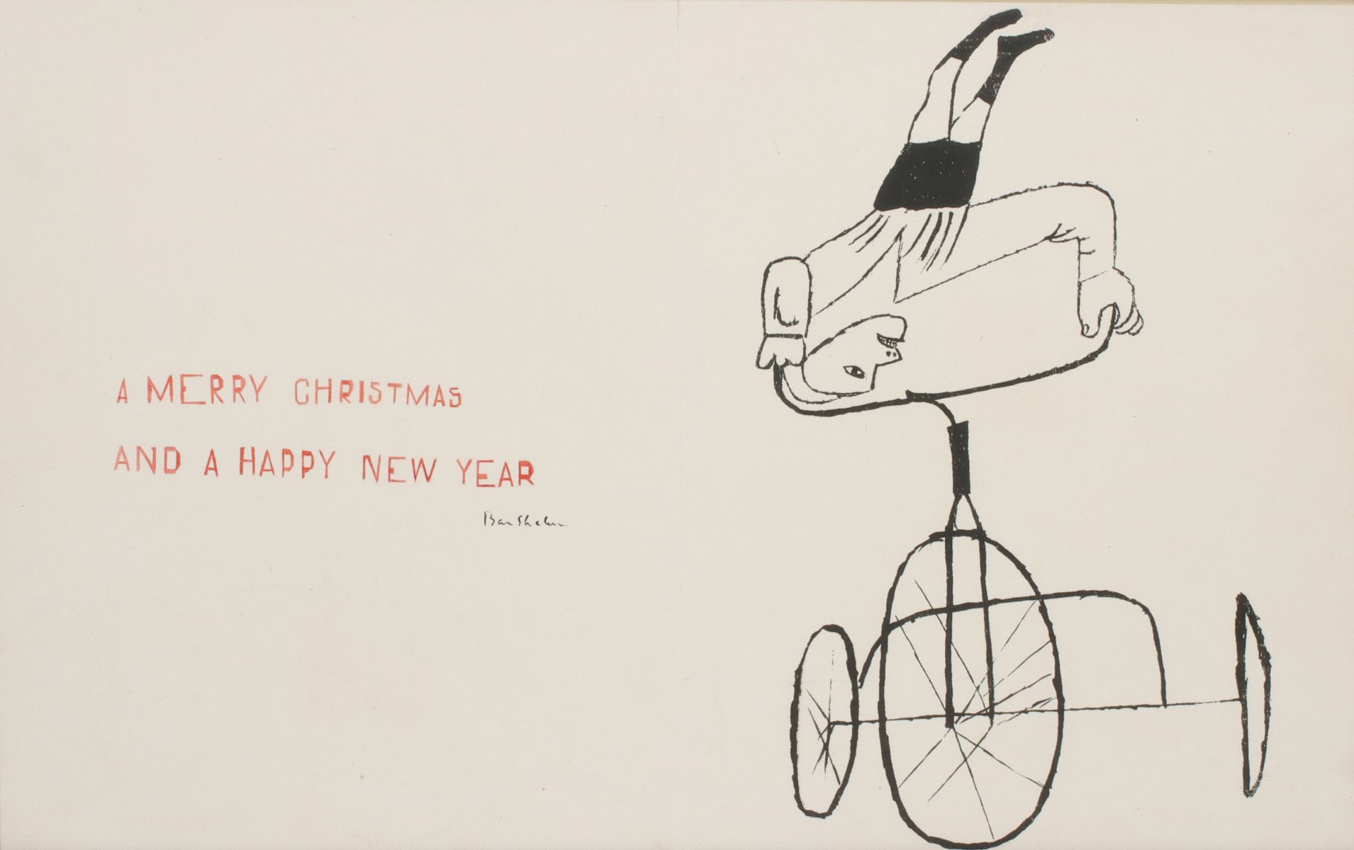 A CIRCA MID 20TH CENTURY BEN SHAHN CHRISTMAS CARD