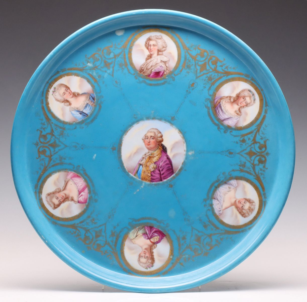 A 19C FRENCH SEVRES PORCELAIN LOUIS XVI CHARGER