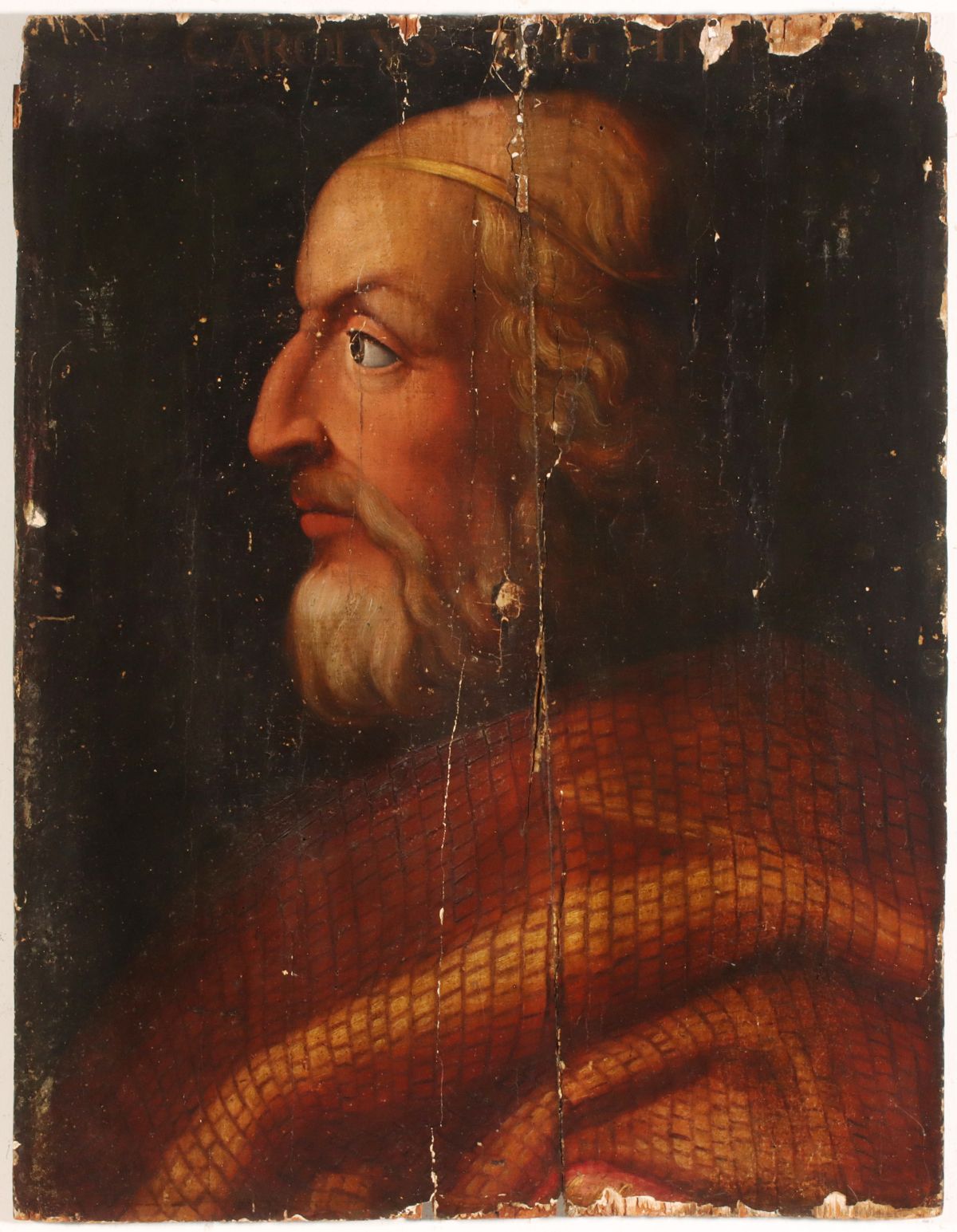 A CIRCA 17TH CENTURY PORTRAIT OF CHARLEMAGNE