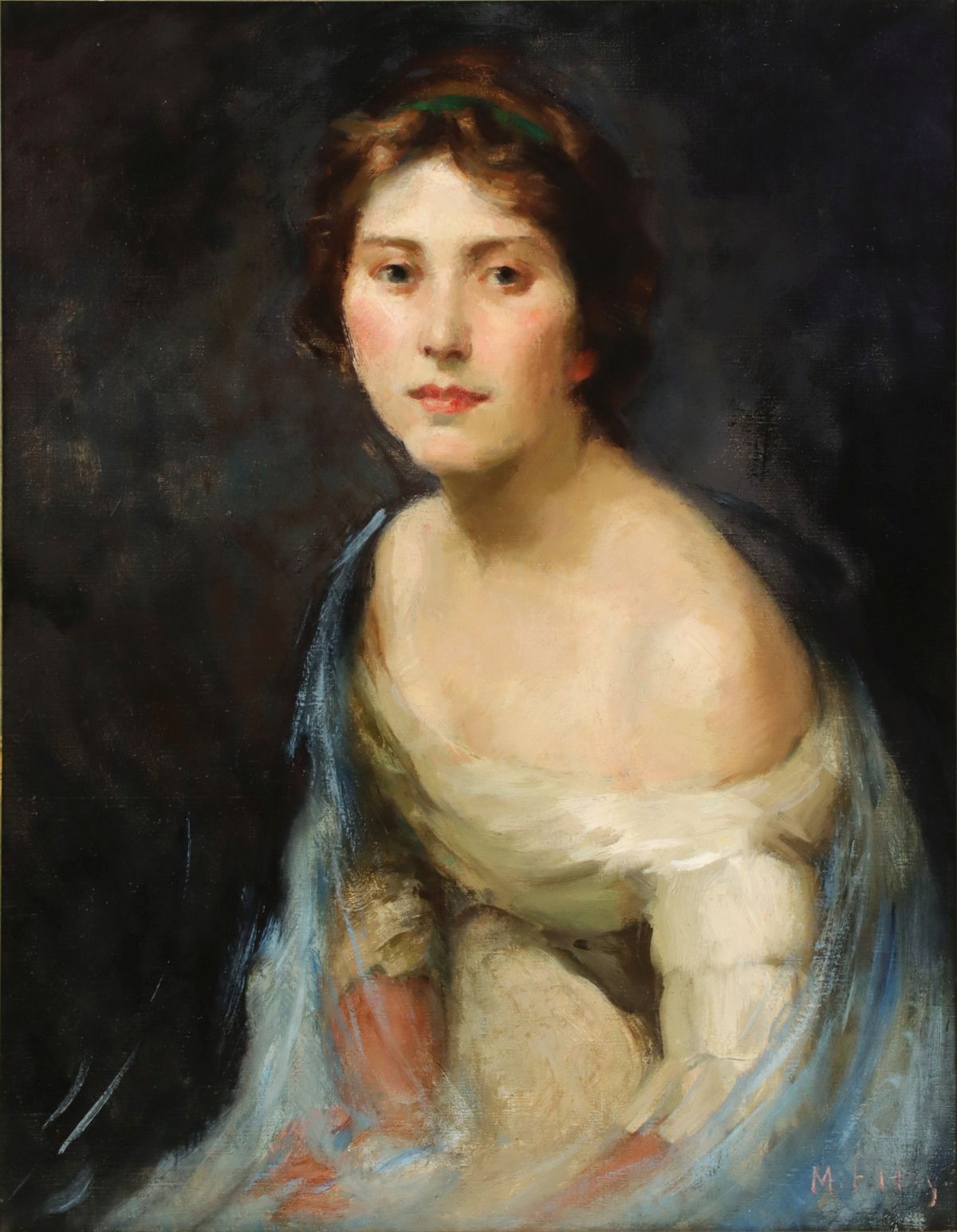 AN EARLY 20TH C. PORTRAIT SIGNED MARTIN HOY