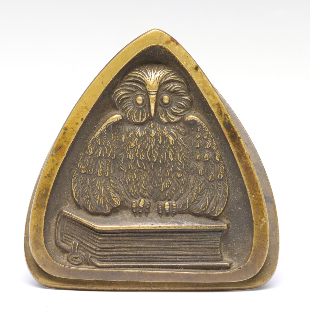 FIGURAL OWL WITH BOOK LETTER CLIP 1880-1910