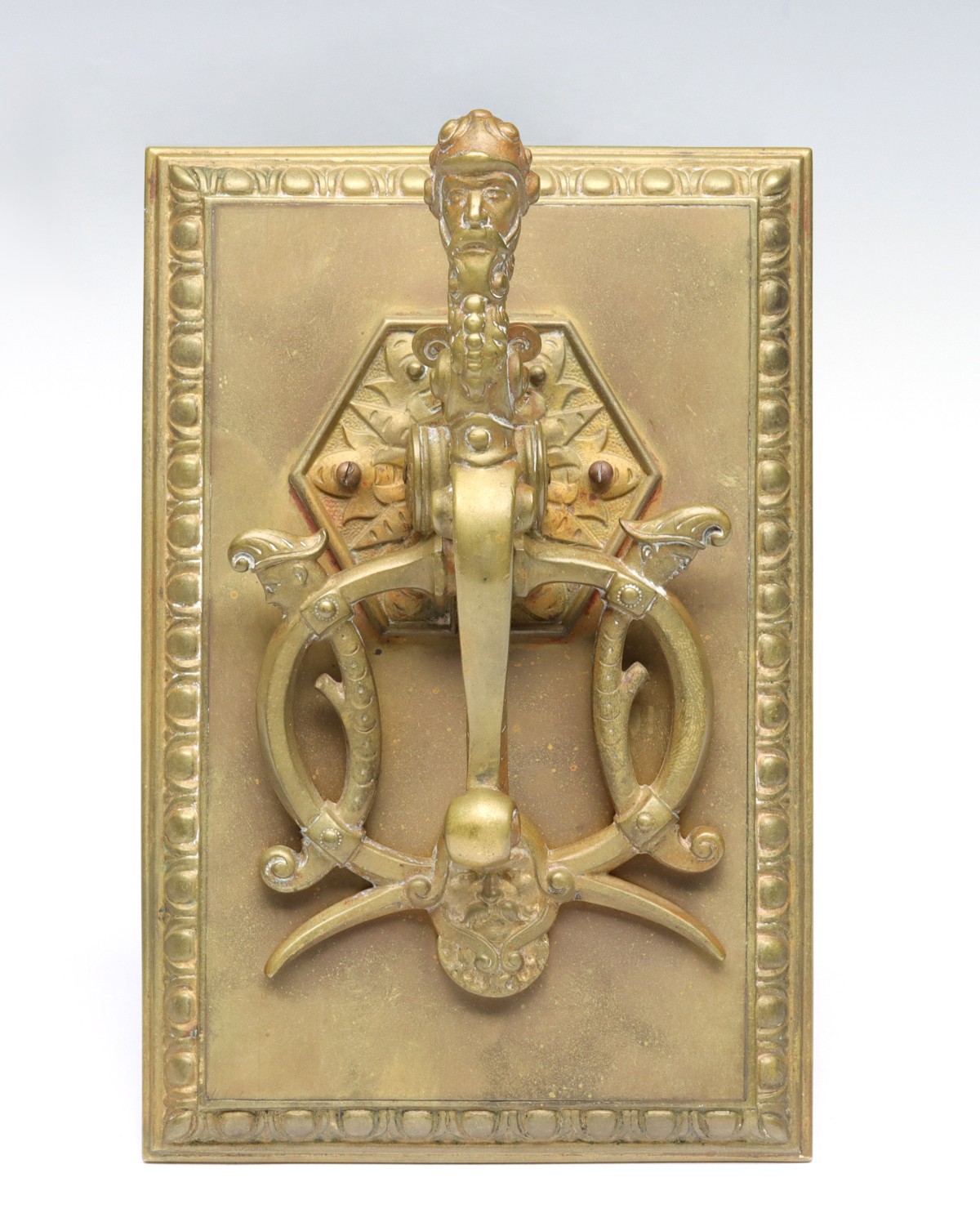 LARGE BRASS LETTER CLIP WITH FIGURES 1880-1910
