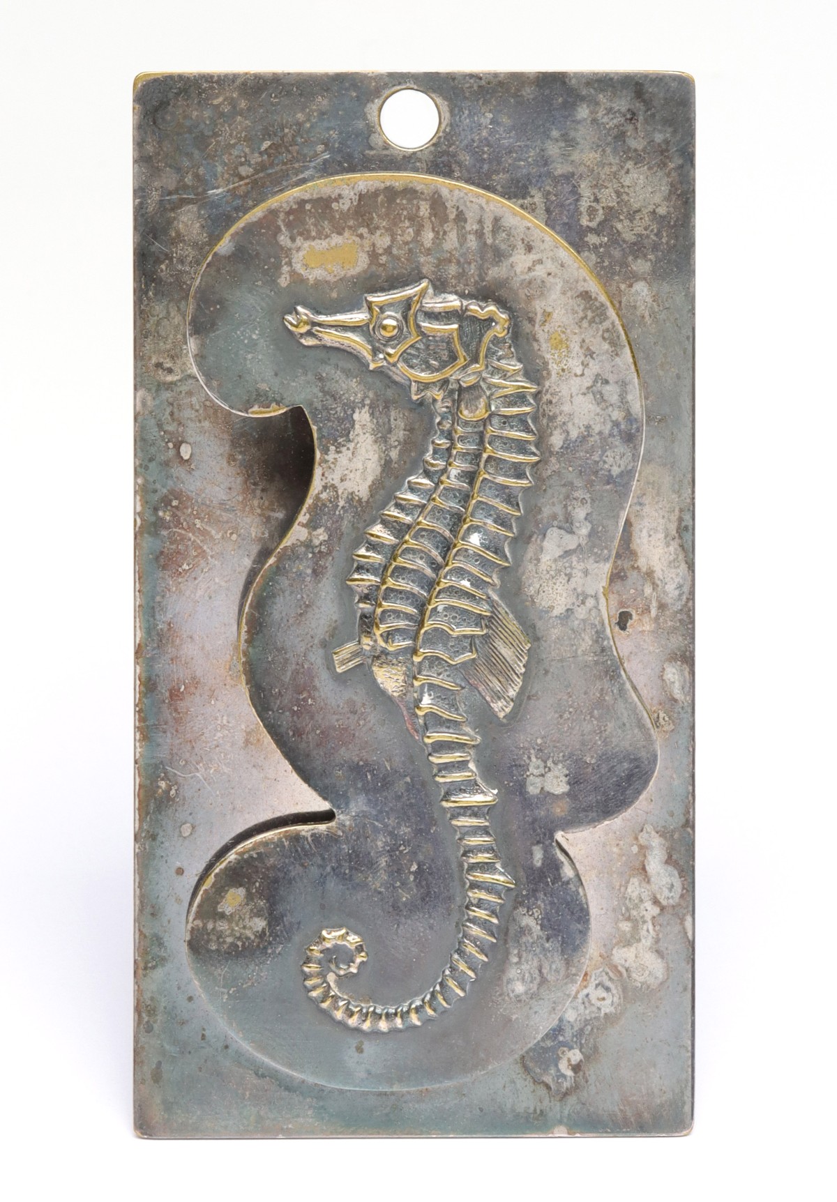 SILVER PLATED LETTER CLIP WITH SEAHORSE 1880-1910