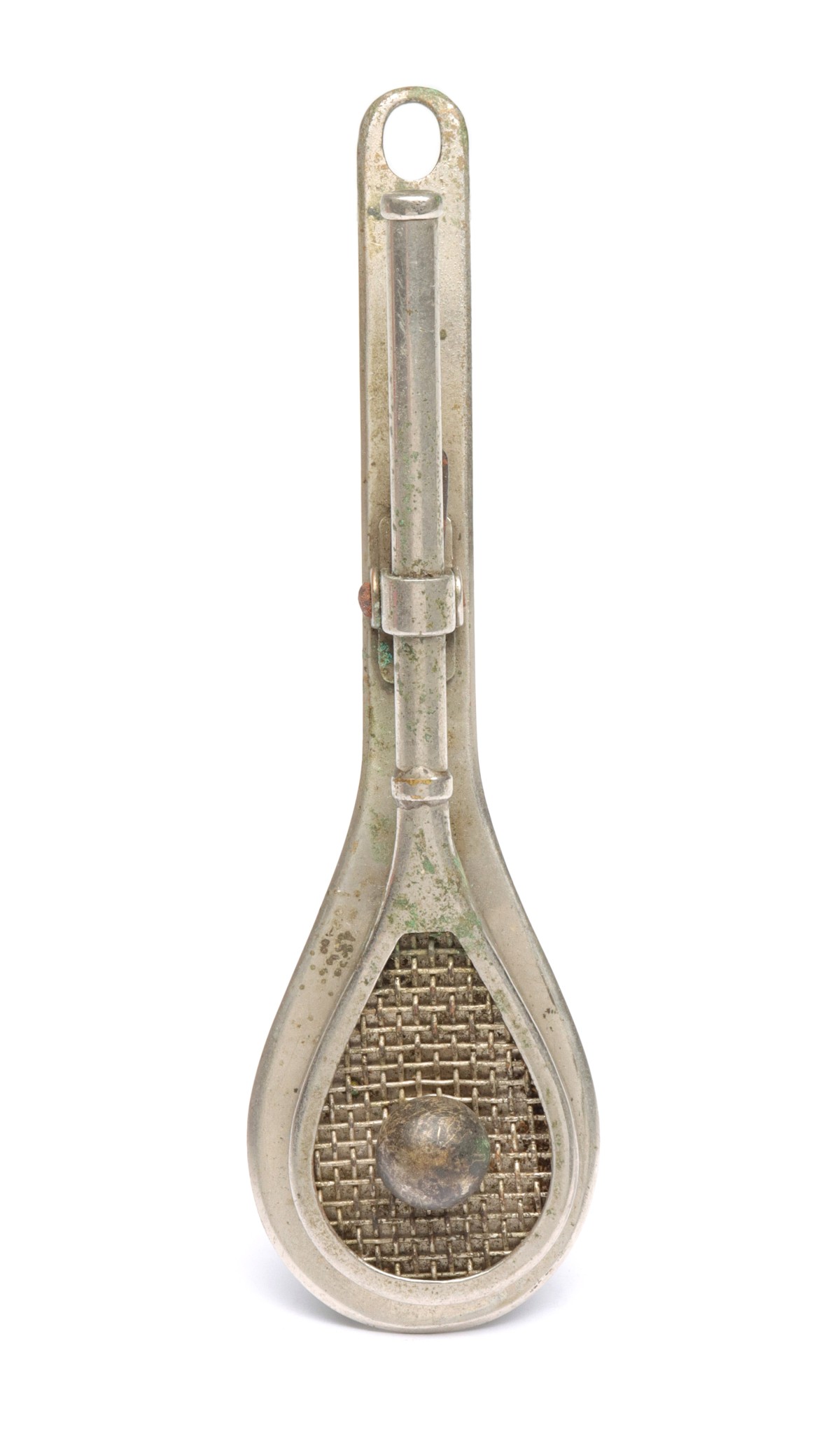 EARLY TENNIS RACKET FIGURAL LETTER CLIP 1880-1910