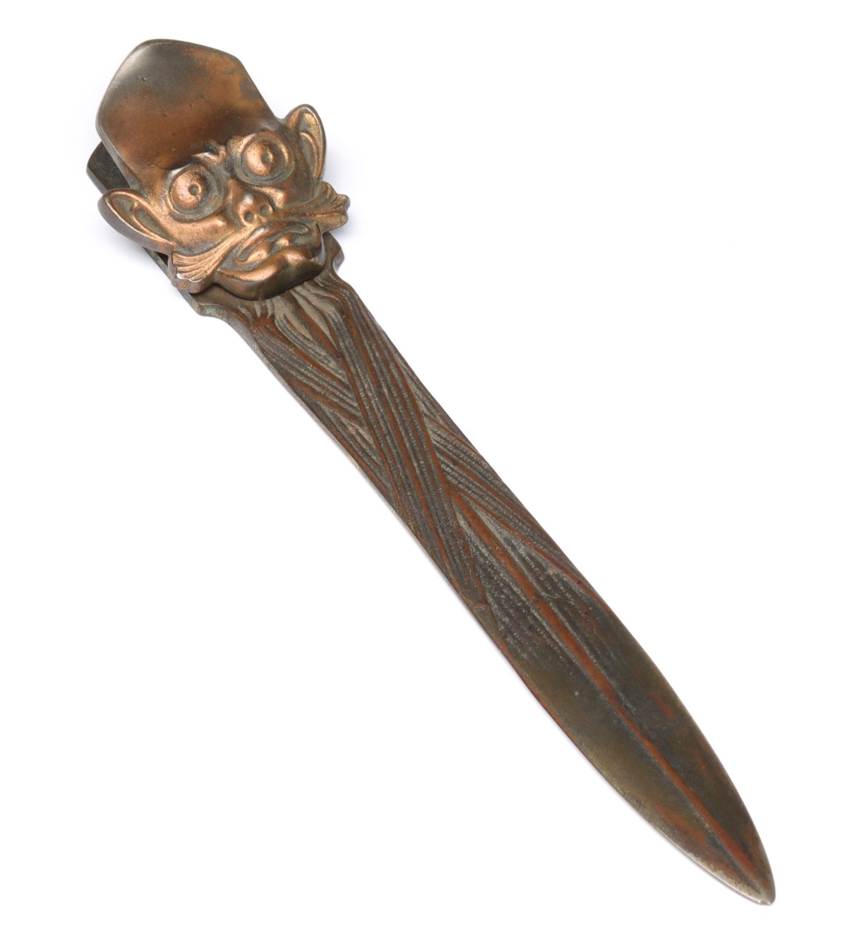 ART NOUVEAU LETTER OPENER WITH CHARACTER MASK CLIP