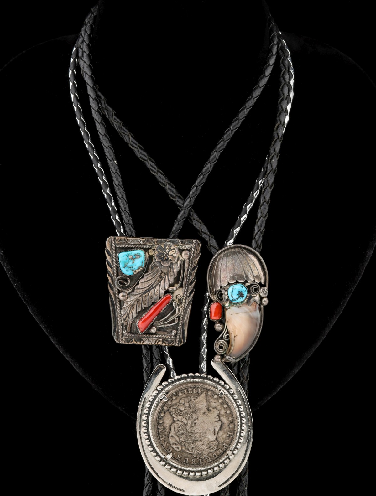 NAVAJO AND OTHER STERLING SILVER BOLO TIES