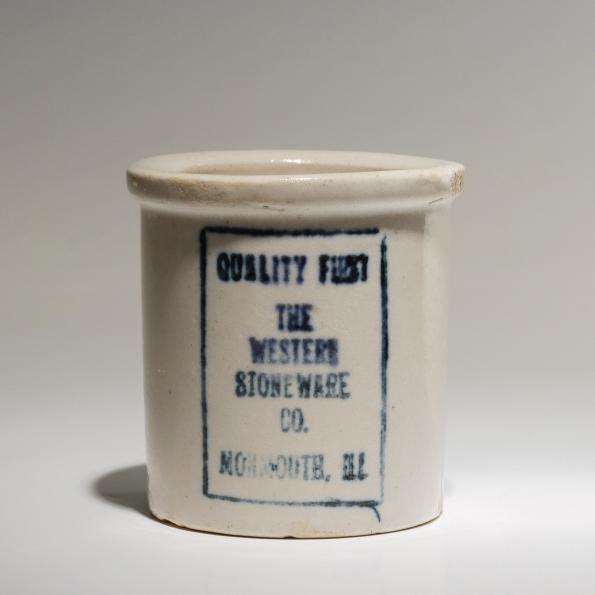 WESTERN STONEWARE MINIATURE CROCK WITH ADVERTISING