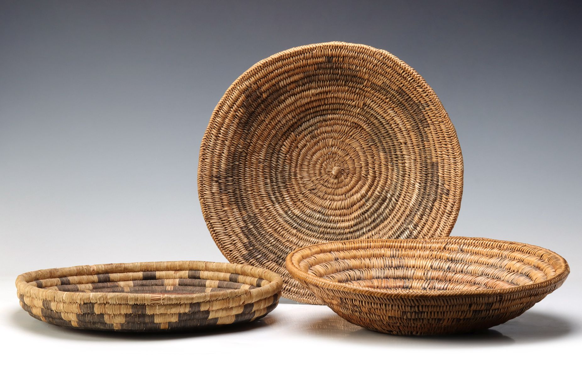 THREE 20TH CENTURY EXAMPLES OF HOPI BASKETRY