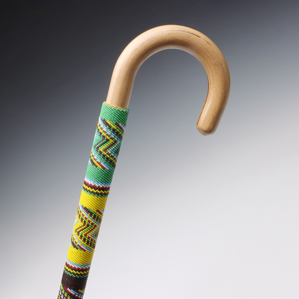 A BEADED CANE ATTRIBUTED AS NATIVE AMERICAN