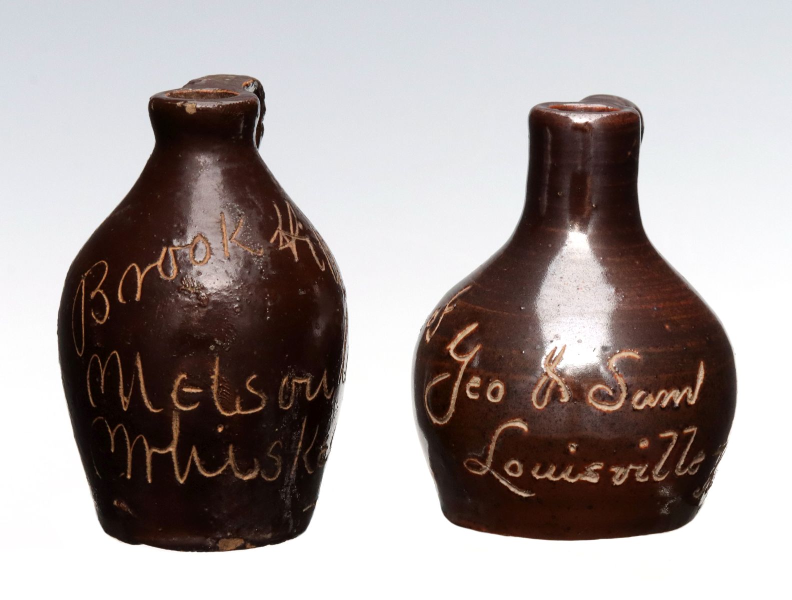 LOUISVILLE AND MELSORILES KENTUCKY MINI JUGS