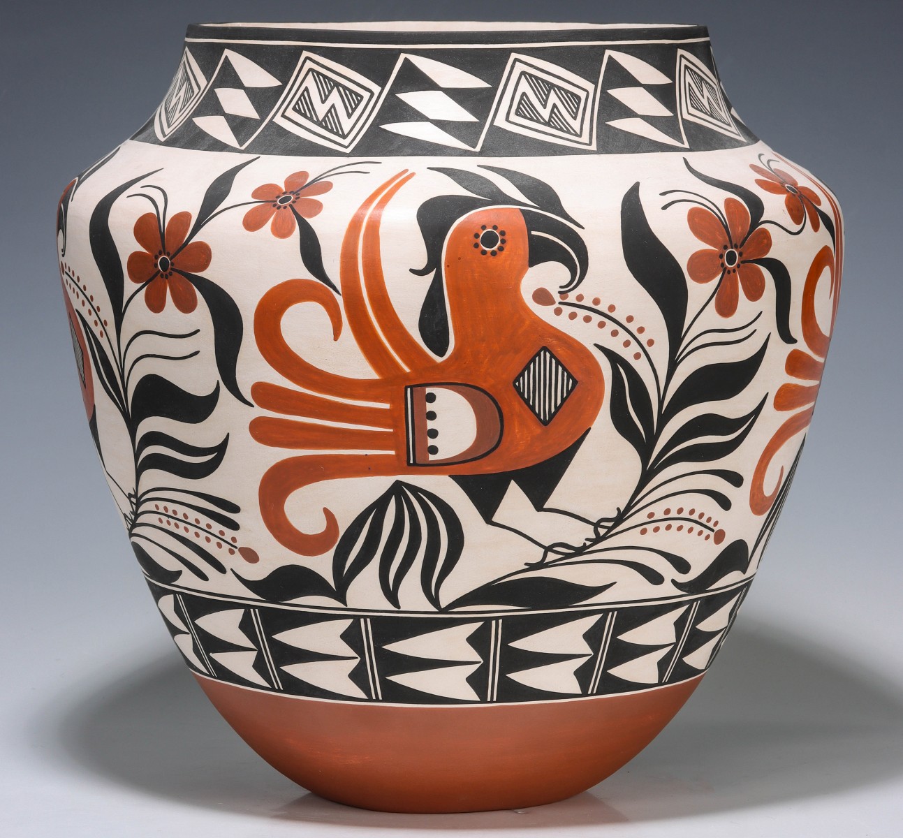 A LARGE CONTEMPORARY ACOMA OLLA SIGNED GOLDIE HAYAH