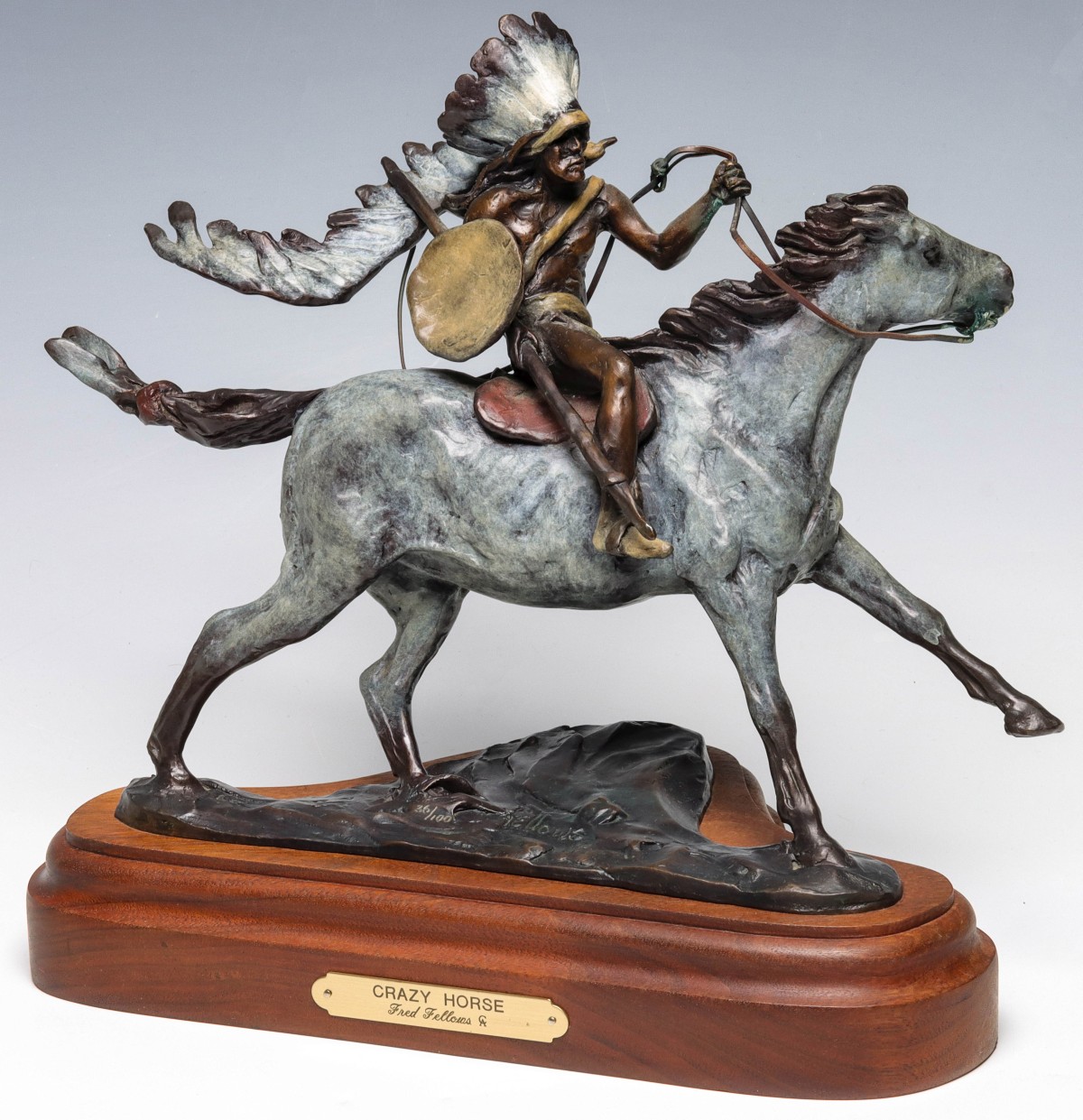 FRED FELLOWS (B. 1934) COLD PAINTED WESTERN BRONZE