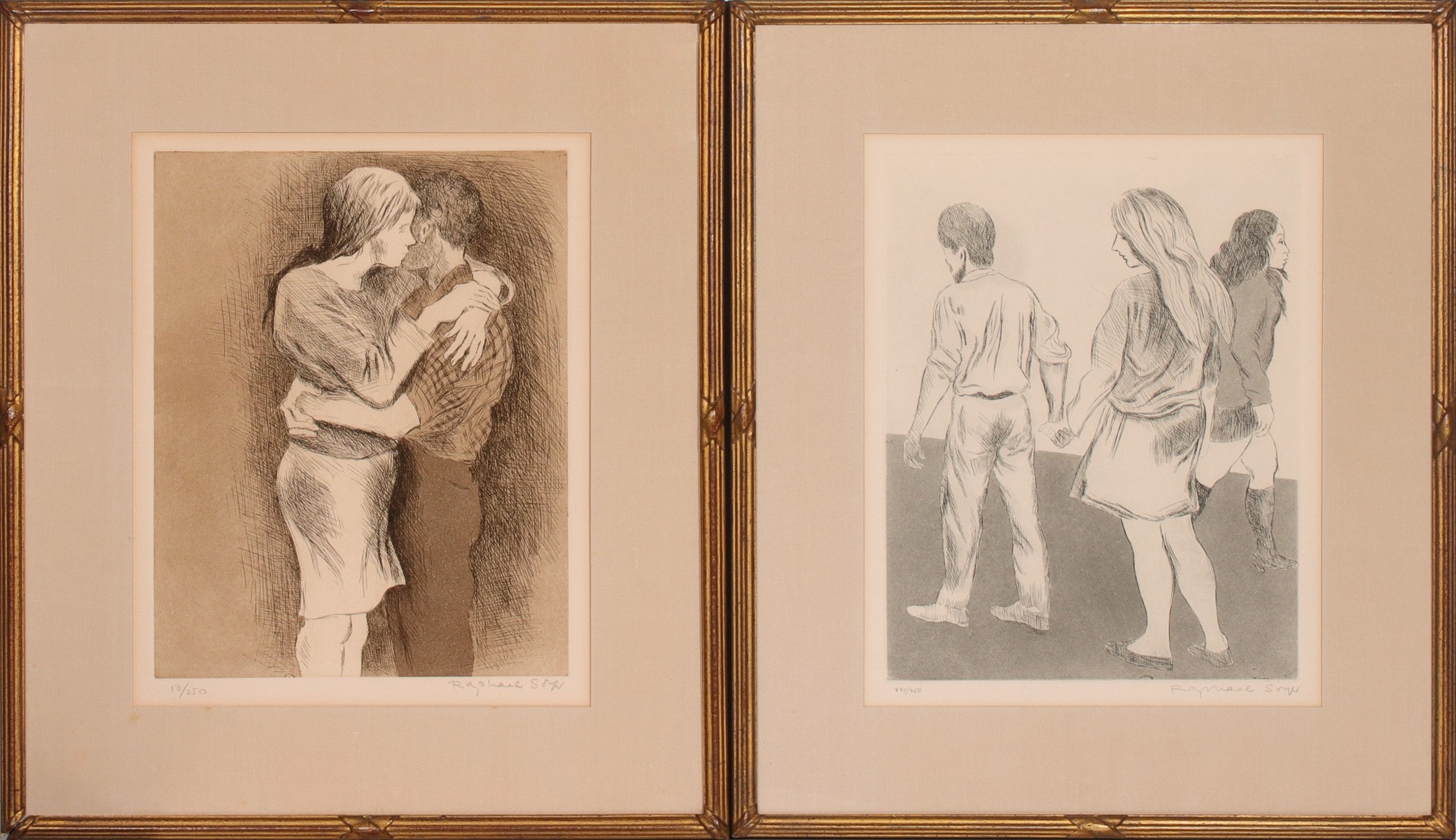 RAPHAEL SOYER (1899-1987) PENCIL SIGNED ETCHINGS