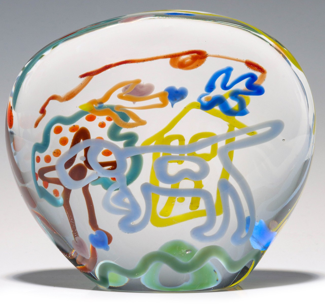 RICHARD JOLLEY 'PRIMARY COLOR' MODERNIST PAPERWEIGHT
