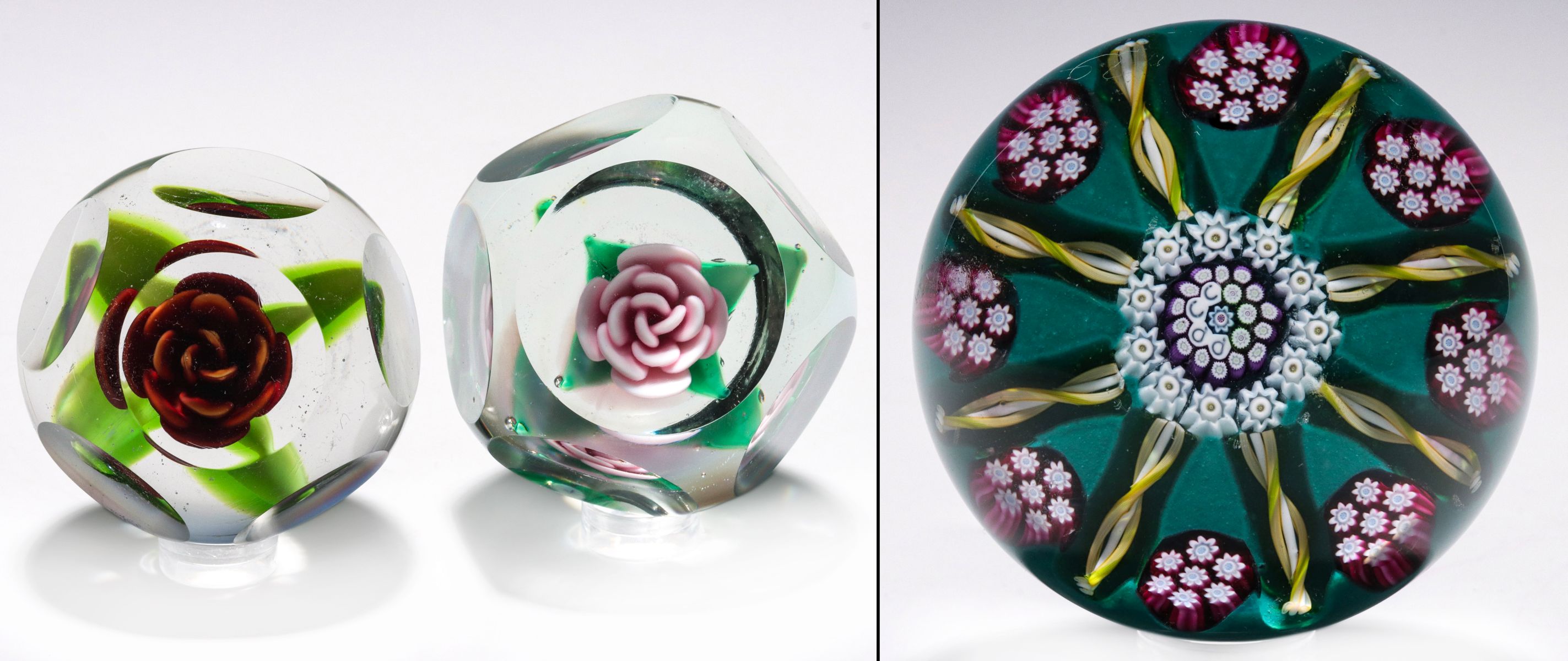 PERTHSHIRE AND WESLEY LUTZ MINIATURE PAPERWEIGHTS