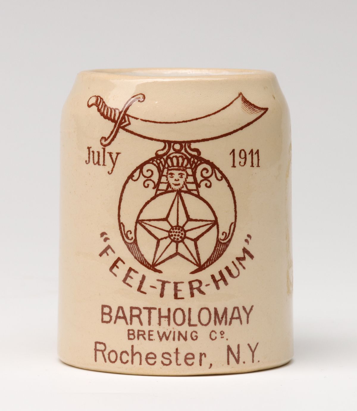 BARTHOLOMAY BREWERY ROCHESTER 1911 METTLACH MINI STEIN