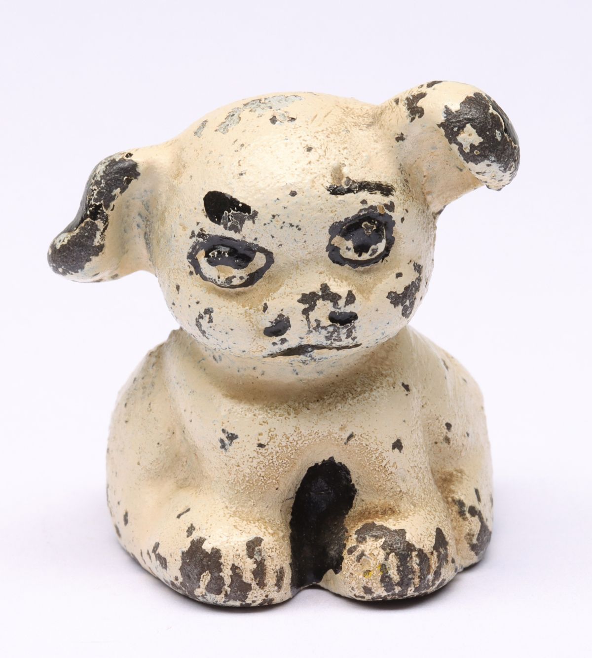 CAST IRON 'SILENT BLD' ADVERTISING PUP PAPERWEIGHT