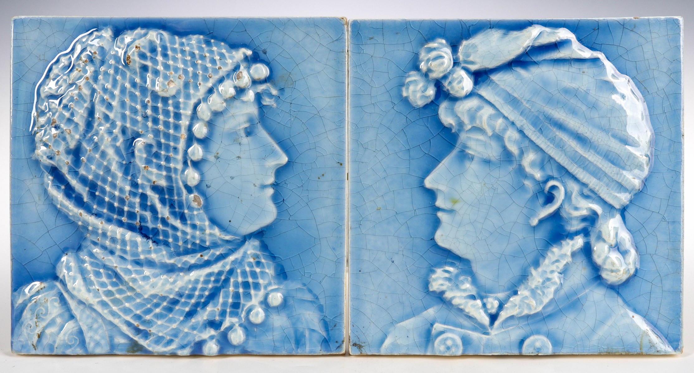 TWO TRENT VICTORIAN ART POTTERY TILES