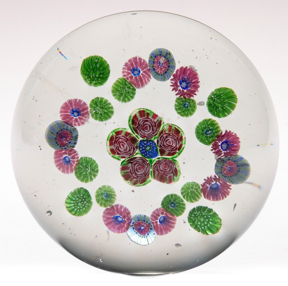 ANTIQUE MILLEFIORI PAPERWEIGHT WITH CLICHY-STYLE ROSE