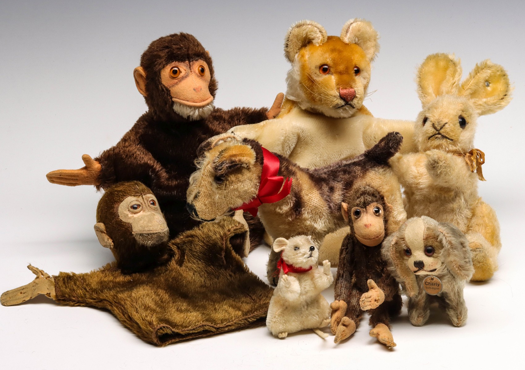 STEIFF JOCKO AND OTHER HAND PUPPETS AND ANIMALS