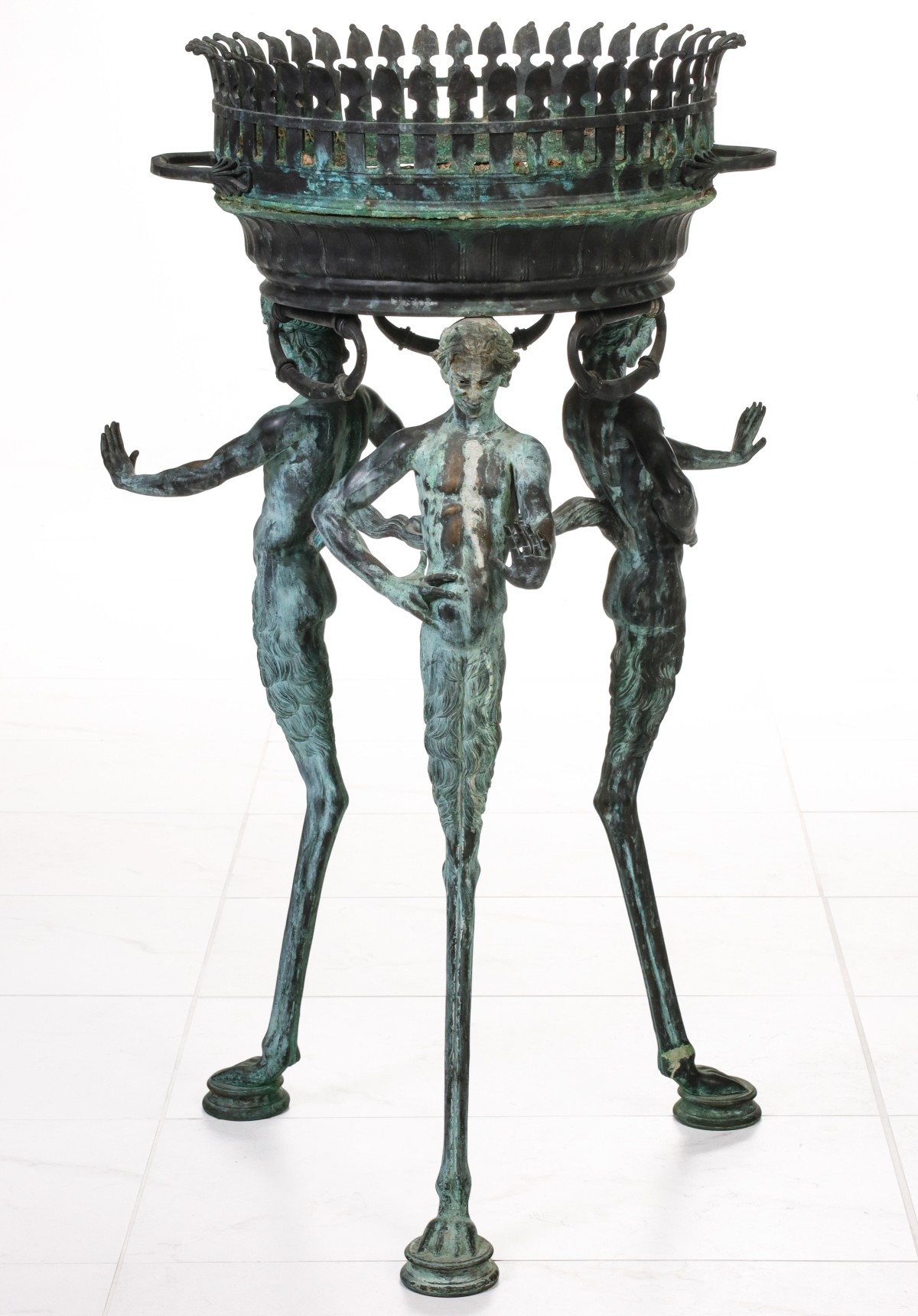 A LATE 19TH C. ITALIAN POMPEIAN STYLE BRONZE STAND
