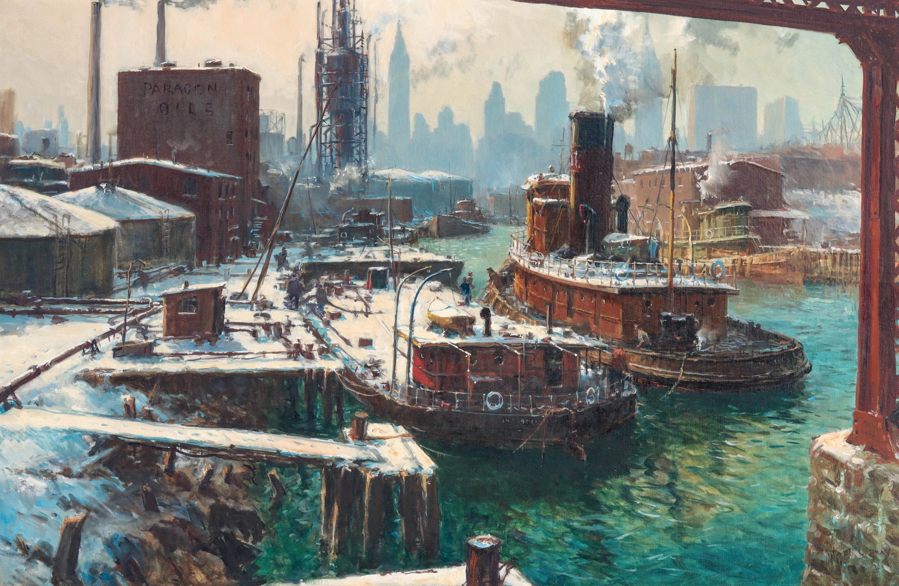 JACK L. GRAY (1927-1981) VIEW OF NEW YORK ON CANVAS