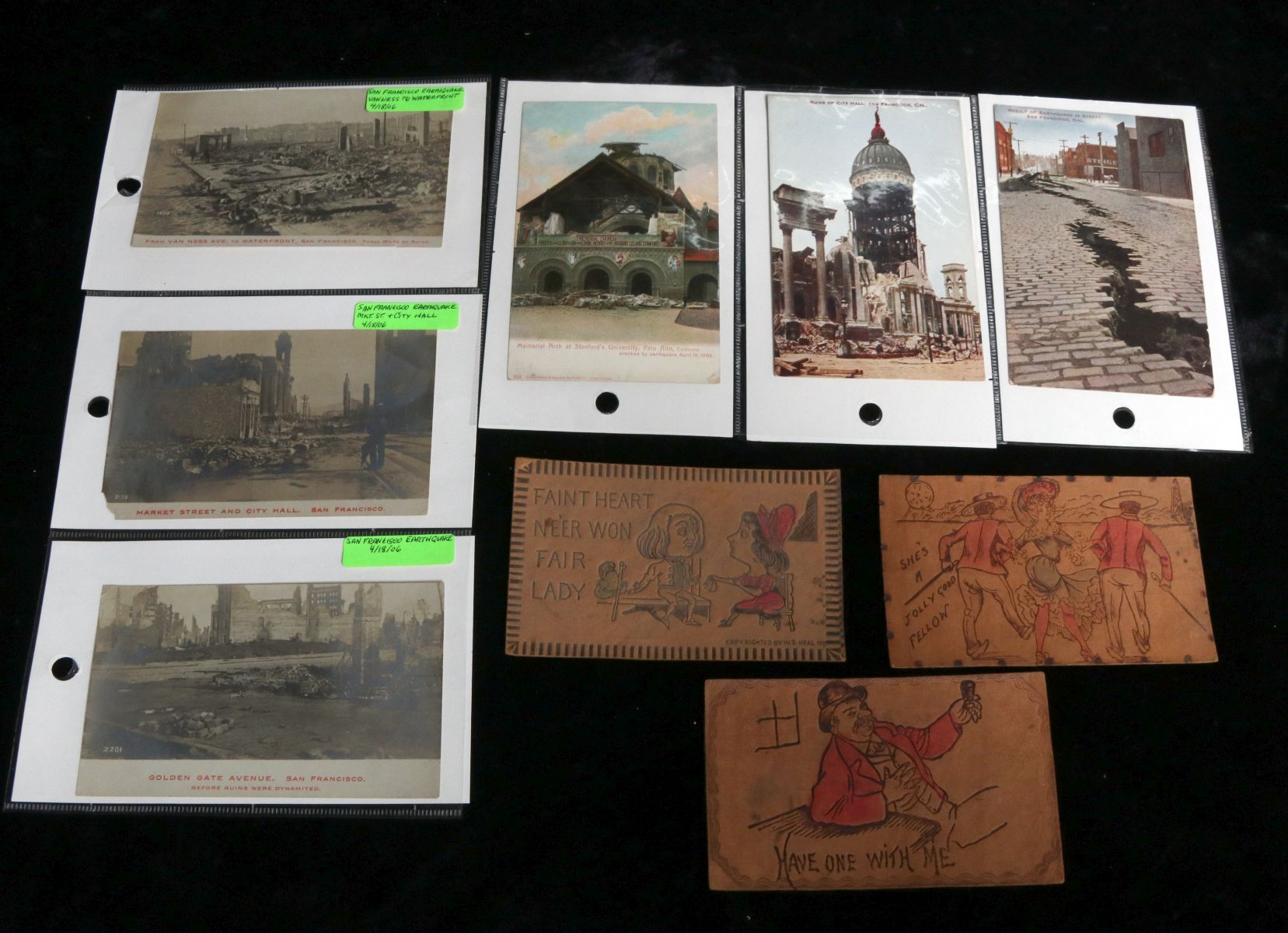 A COLLECTION OF 243 MOSTLY TOWN VIEW ANTIQUE POSTCARDS