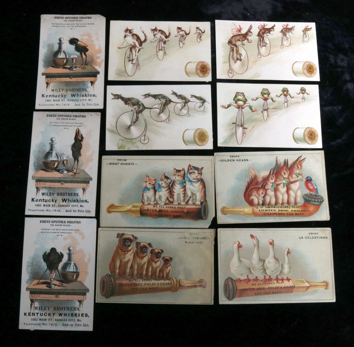 A COLLECTION OF 133 ANTIQUE TRADE CARDS