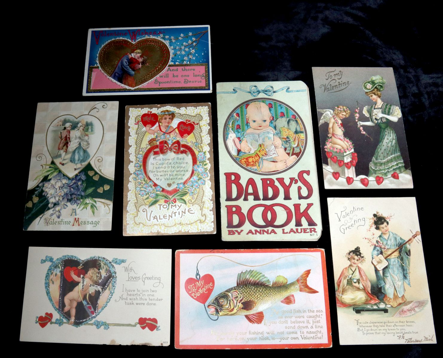 MIXED LOT OF 169 VALENTINES AND ANTIQUE POST CARDS