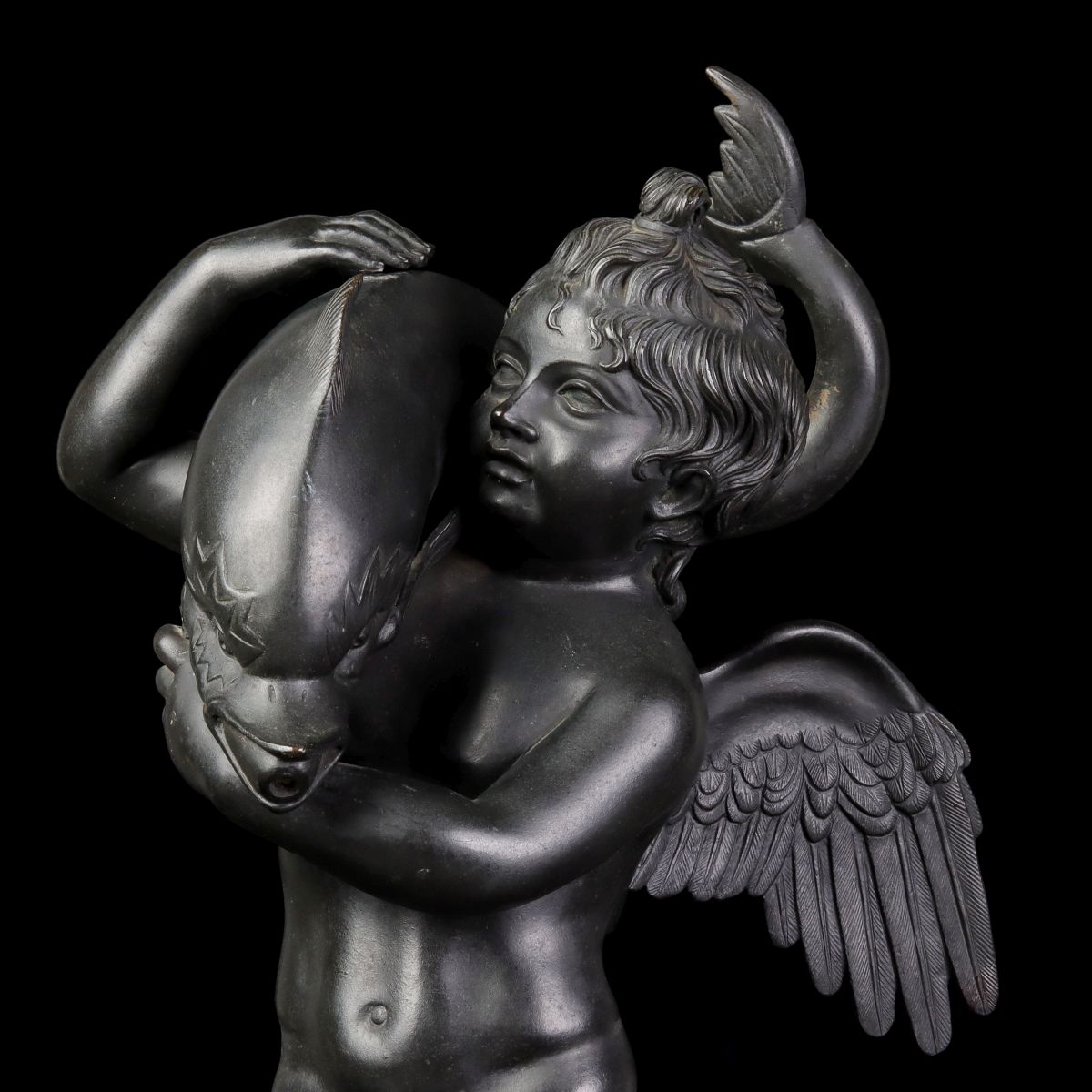 CUPID WITH DOLPHIN AFTER THE ANTIQUE FOUND IN POMPEII