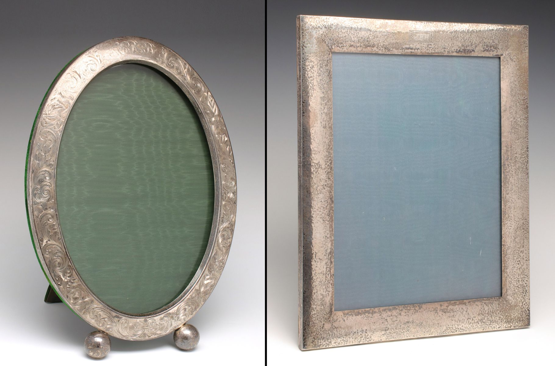 TWO EARLY 20TH C. STERLING SILVER PICTURE FRAMES