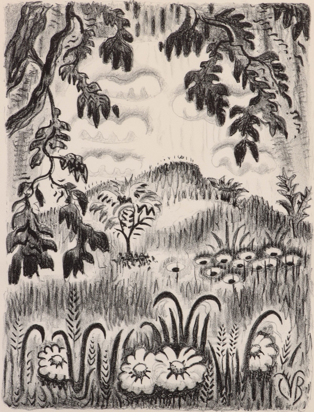 CHARLES BURCHFIELD (1893-1967) PENCIL SIGNED LITHO