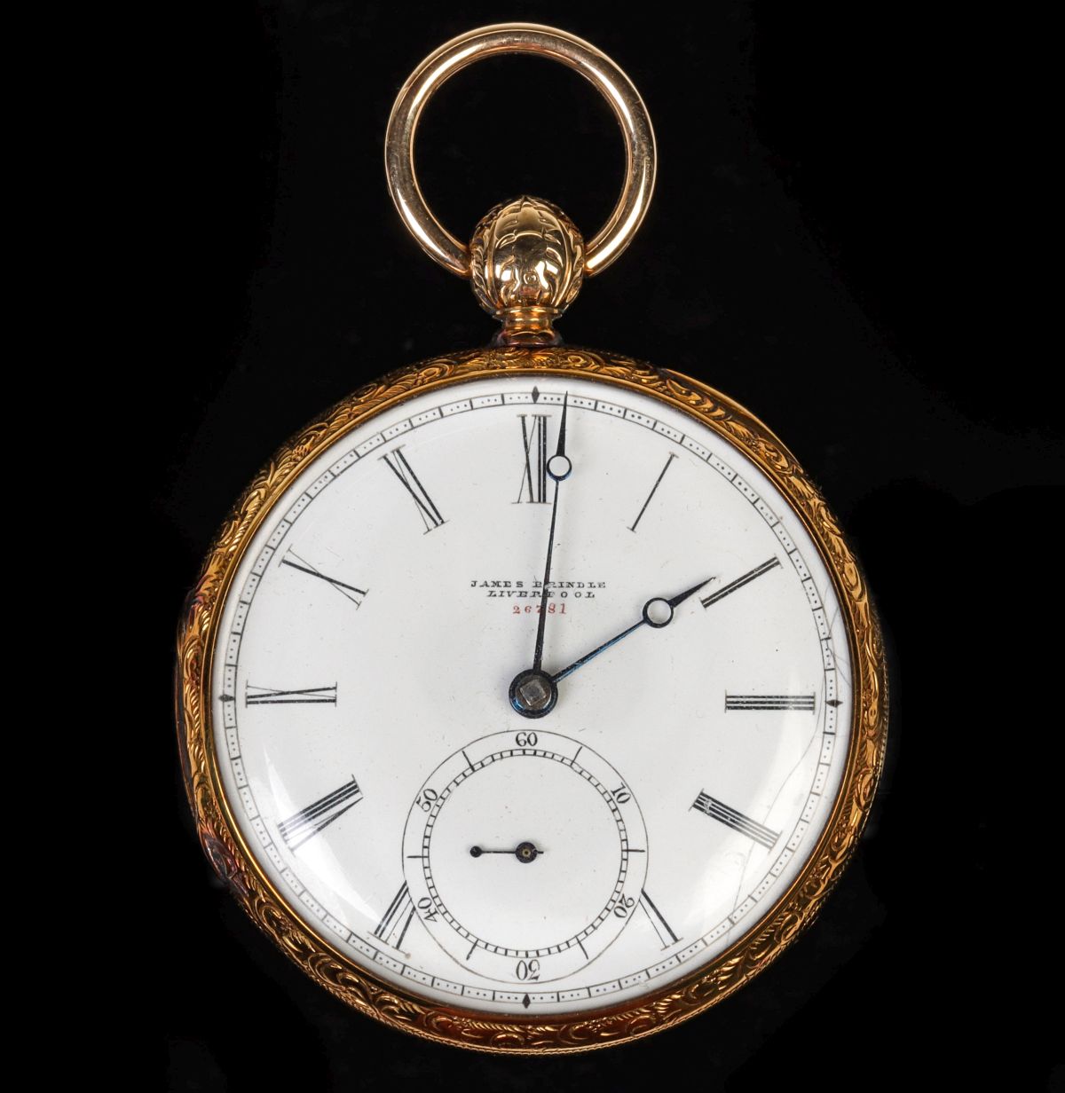 A JAMES PRINDLE FUSEE WATCH IN 14K GOLD CASE