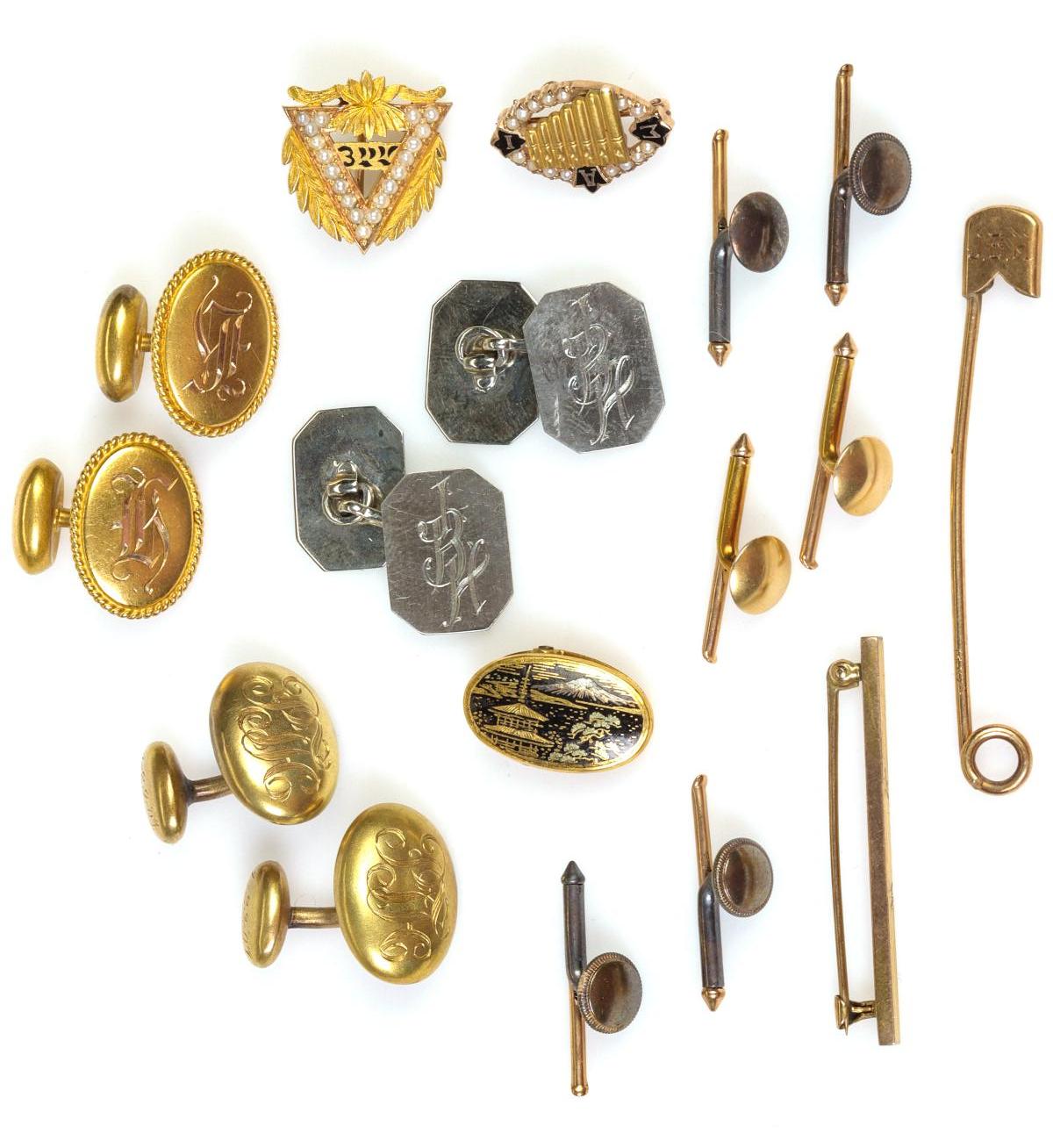 GOLD AND OTHER CUFFLINKS AND RELATED ARTICLES