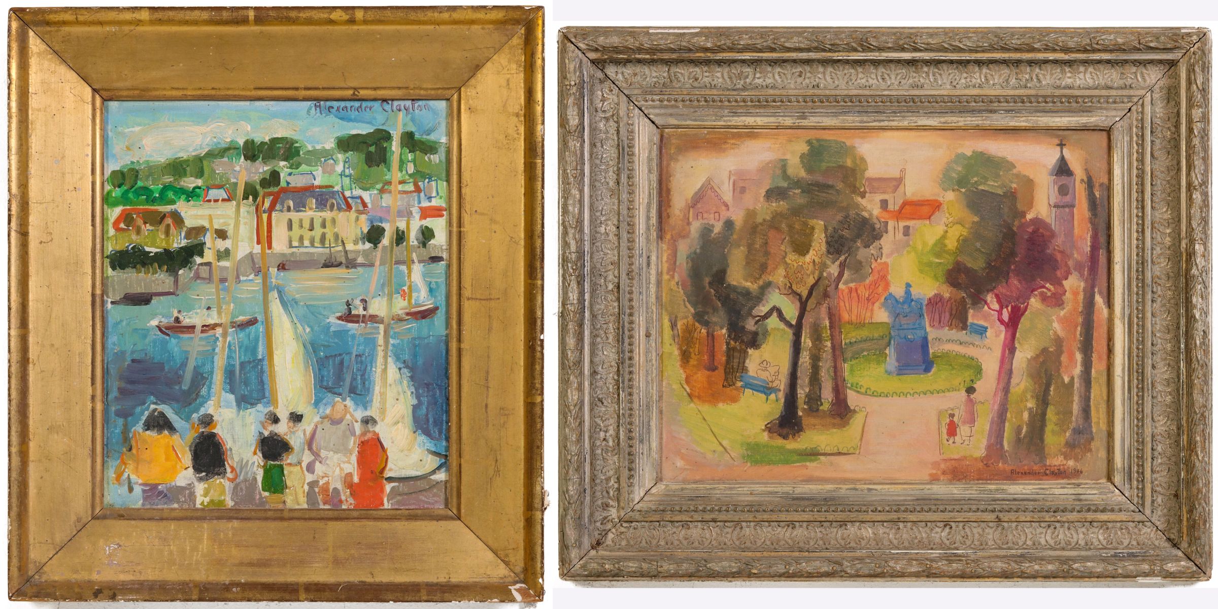 ALEXANDER CLAYTON (B. 1906) OIL ON CANVAS (TWO WORKS)