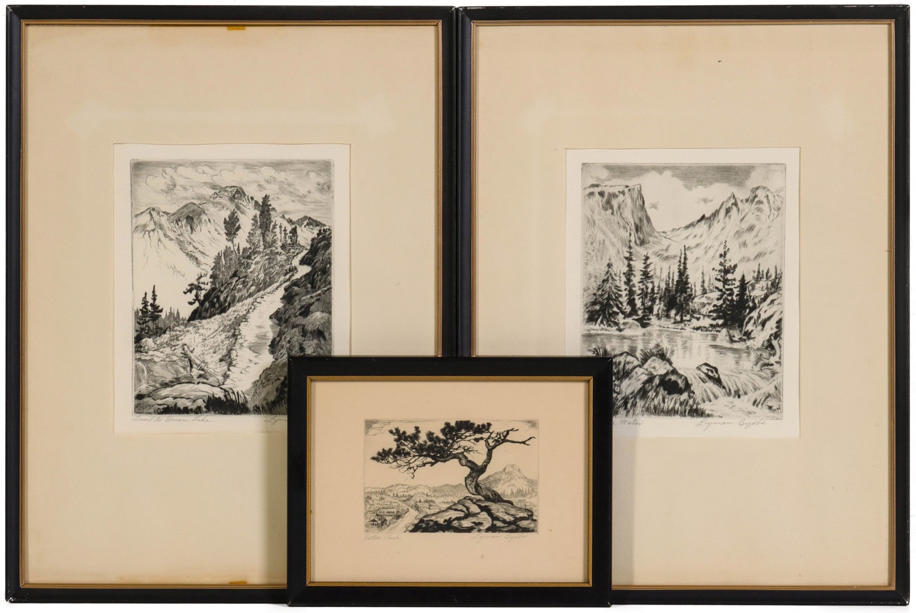 LYMAN BYXBE (1886-1980) PENCIL SIGND ETCHINGS (3 WORKS)