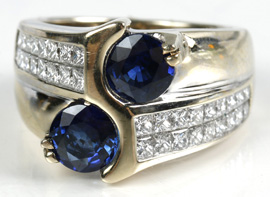 Sapphire & Diamond Channel-Set Ring